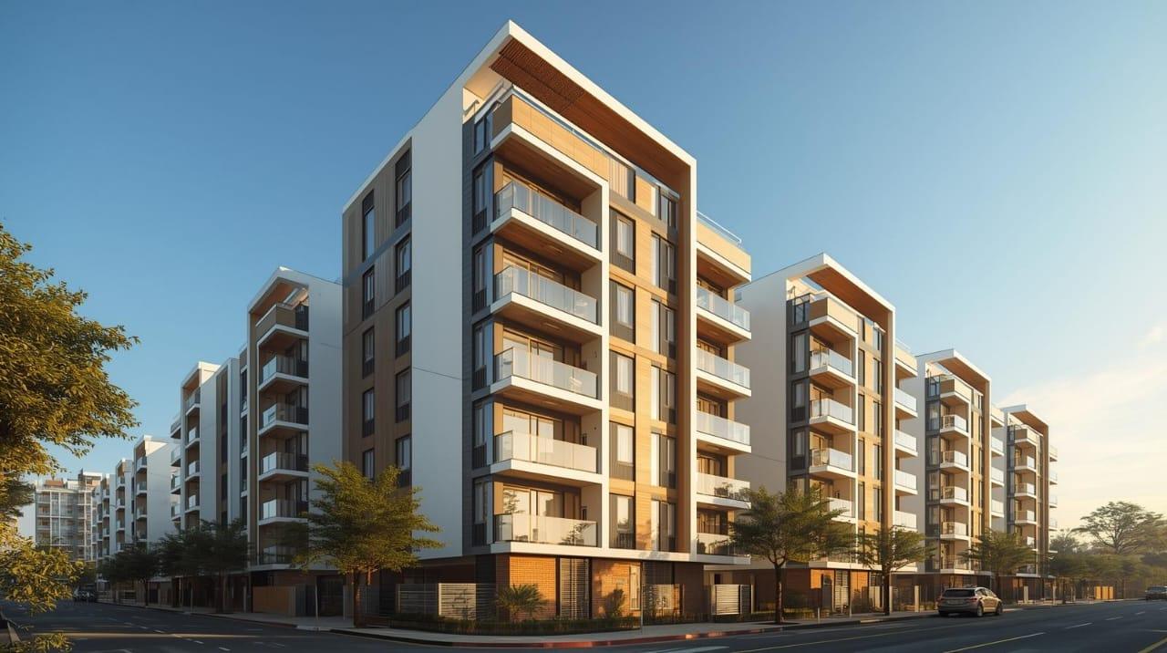 Modern villa elevation with balcony railing