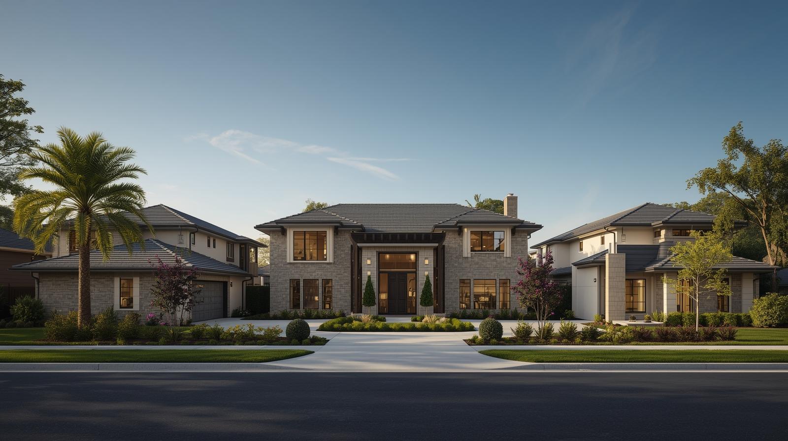 Modern 2BHK villa exterior with private parking