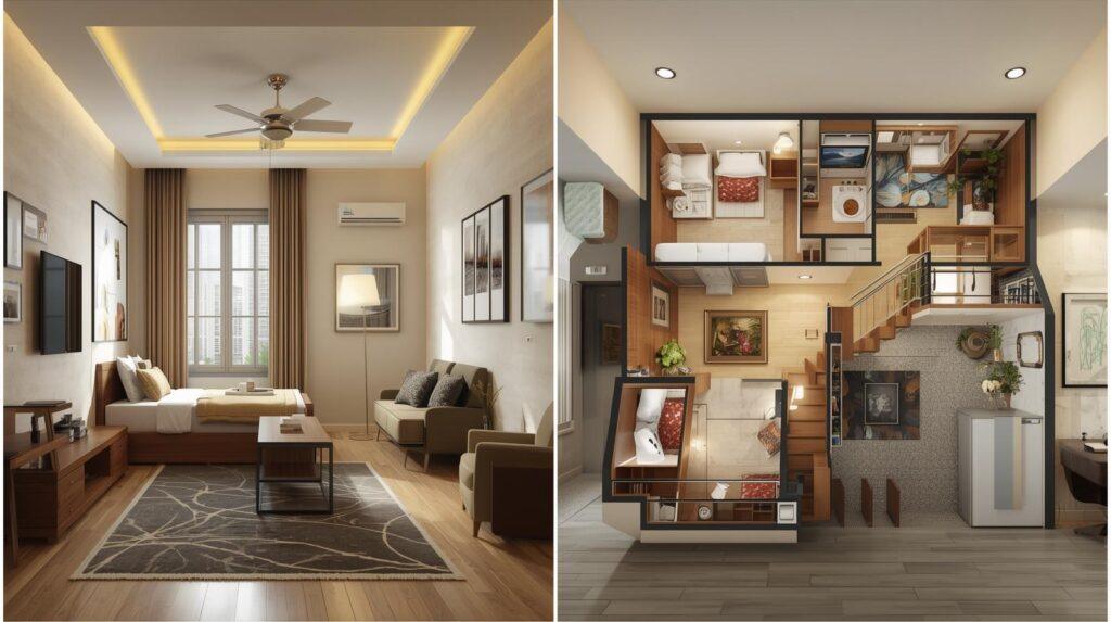 1BHK vs 2BHK apartment layout